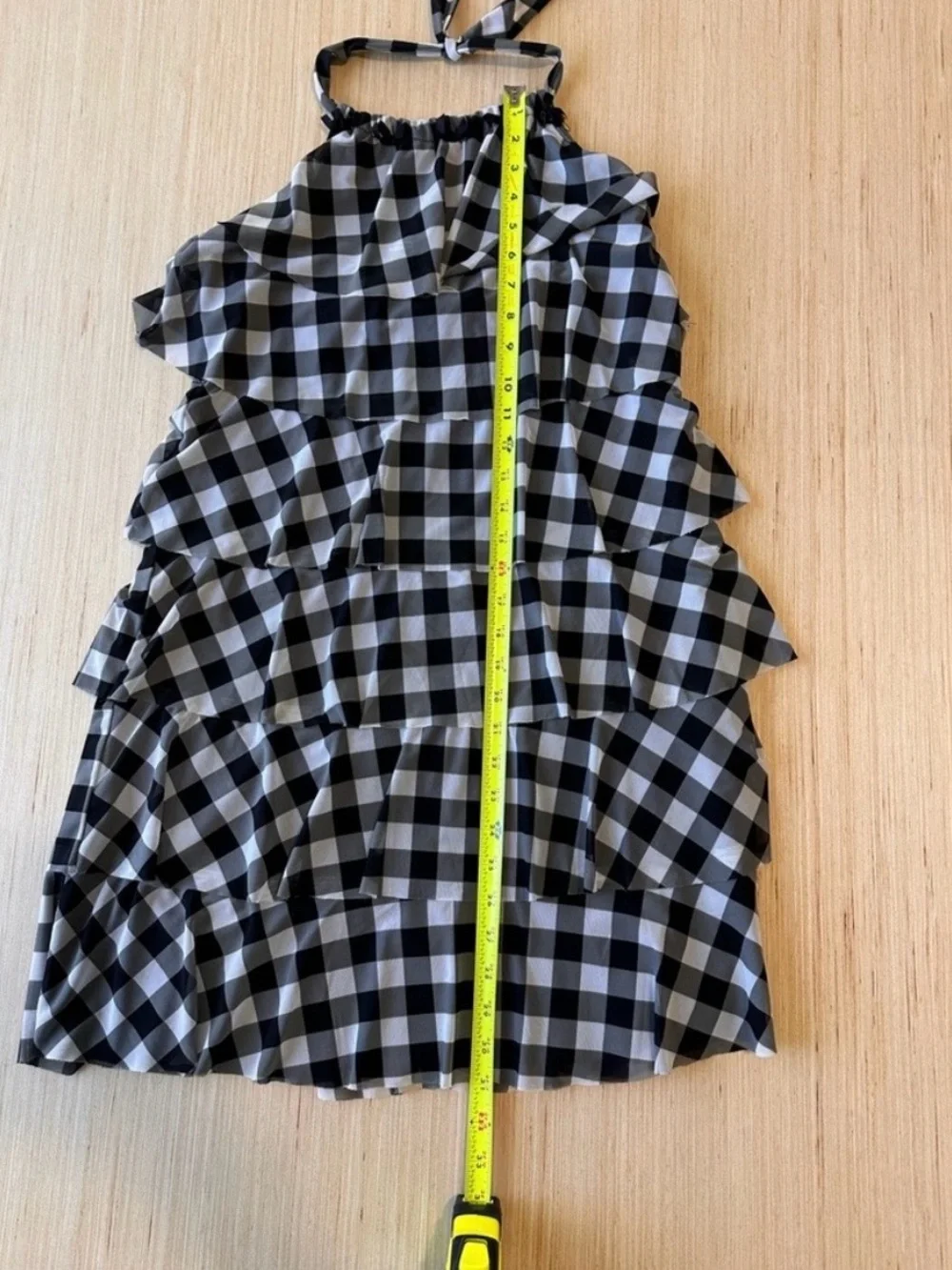 Vintage Betsey Johnson Swim Gingham Bows Tiered Cover Up Dress